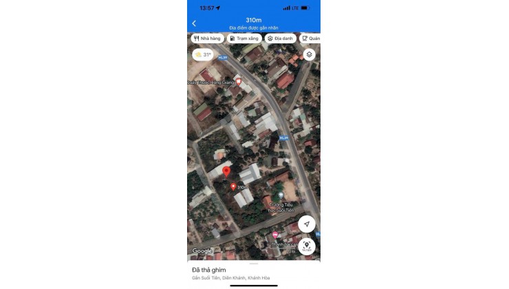 Bán lô đất đẹp giá đổ nợ cách HL39 chỉ 50m Suối Tiên Diên Khánh lh 0962130297